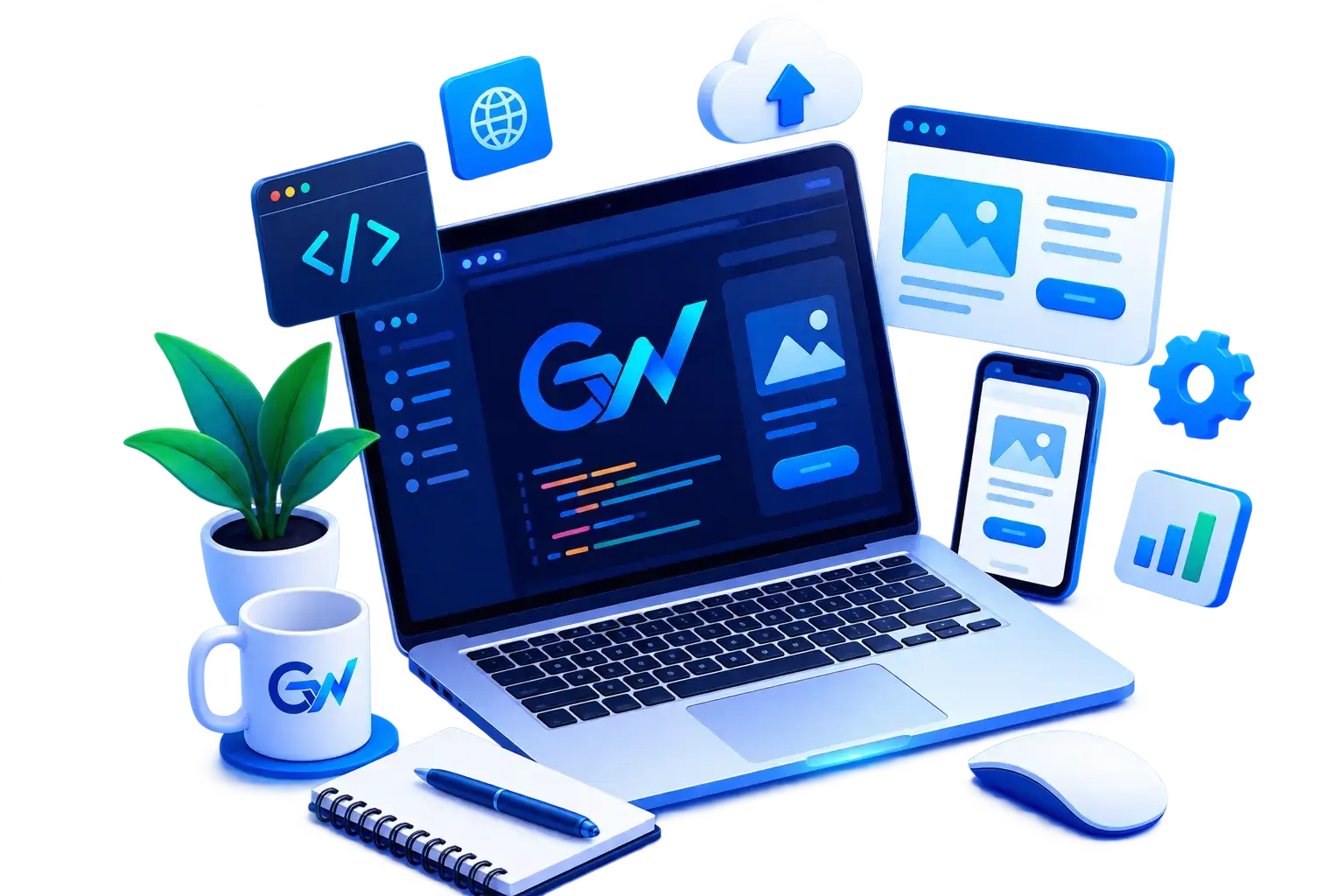 Gurpreet Web modern website dashboard illustration
